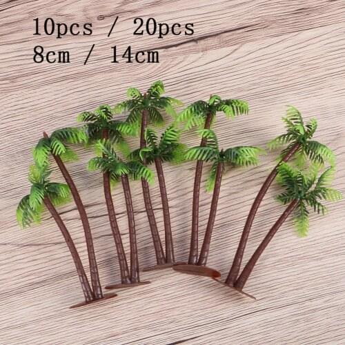 10/20pcs Artificial Coconut Tree Decoration Cake Topper Mini Sand Table Model Simulated Coconut Tree For Office Mall Home Store
