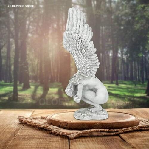 Angel Redemption Statue Decor Ornaments Resin Crafts Wing Religious Sculpture Desktop Art Outdoor Decoration Home Gardening Room