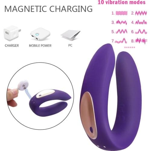 Vibrator For Couple U-Type Wearable Dildo Women G-Spot Clitoris Stimulator Massager Vibrators Vagina Masturbator Adults Sex Toys