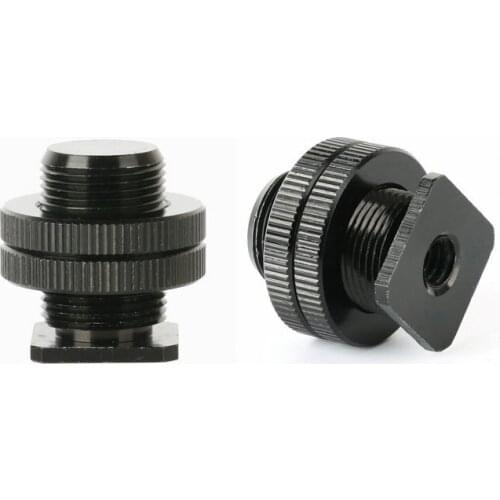 50pcs/lot 5/8 inch 1/4 inch Screw Metal shockproof clip Hot shoe Adapter for Camera tripod head Microphone Mic Mount Bracket