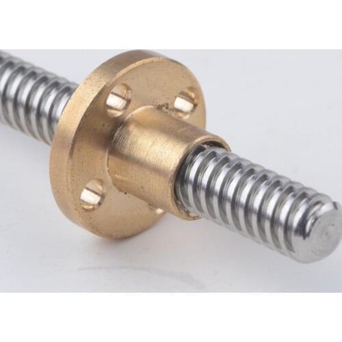 2pcs/lot 3d printer parts T8 lead screw length 500mm lead 1mm 2mm 4mm 304 stainless steel trapezoidal screw with brass nut