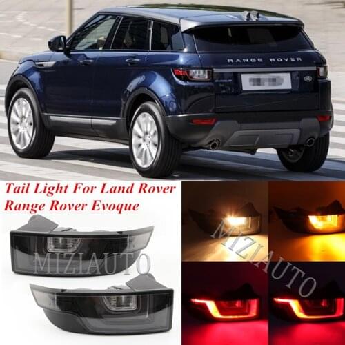 MIZIAUTO LED Black Tail Light For Land Rover Range Rover Evoque 2016 2017 2018 Rear Brake Warning Tail Lamp Car Accessories