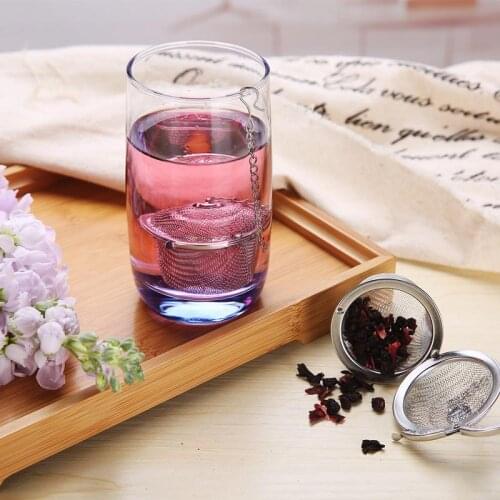 1pcs Stainless Steel Mesh Tea Infuser Reusable Loose Leaf Spice Teapot Filter Strainer Drinkware Silver Kitchen Accessories