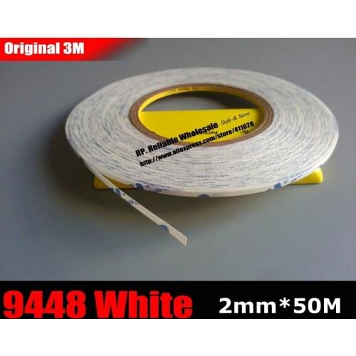 10 Rolls (2mm*50M) Strong White 3M 9448A Double Sided Adhesive Tape for iphone/ipad Android Tablet Touch Panel Screen Digitizer