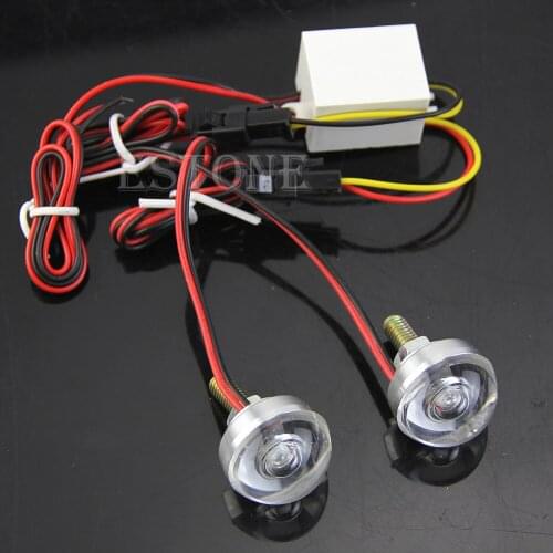 12V Motorcycle License Plate Frame Bolt Red LED lens Light Strobe Flashing New