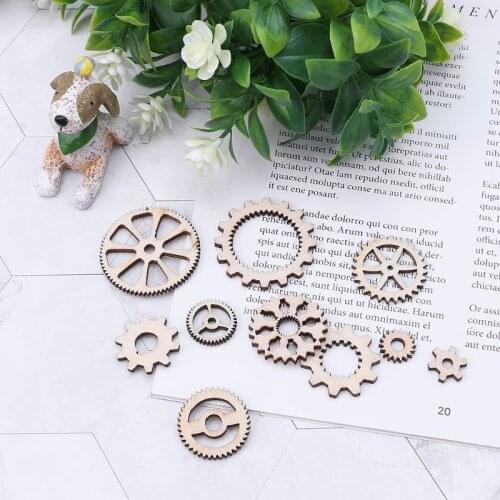 20pcs Wooden Gear Buttons Unfinished Blank Gear Wood Pieces for Crafts DIY Painting Decorations ,Assorted Size