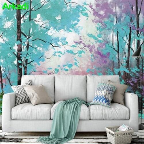 3d Abstract Wallpaper Wallpaper Home Decor Beauty Color Woods Landscape Color Tree Sofa TV Background Wall Painting