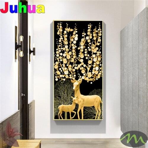 Abstract golden deer diy Diamond Painting Mosaic diamond Embroidery richTree nordic Pictures Living Room Decor drop shipping
