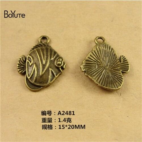 BoYuTe (100 Pieces/Lot) 15*20MM Antique Bronze Plated Zinc Alloy Small Fish Pendant Charms Diy Jewelry Findings Components