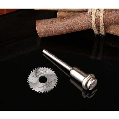 1Pc 22mm HSS Rotary Circular Cutting Disc Saw Blades Cut Off Wheel 3.17mm Shank Mandrel for ABS Wood Plastic Grinder Cutter Tool