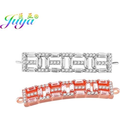 DIY Jewelry Bracelets Making Finidngs Cubic Zirconia Metal Charm Connectors Accessories For Women Men Charm Bracelets DIY Making