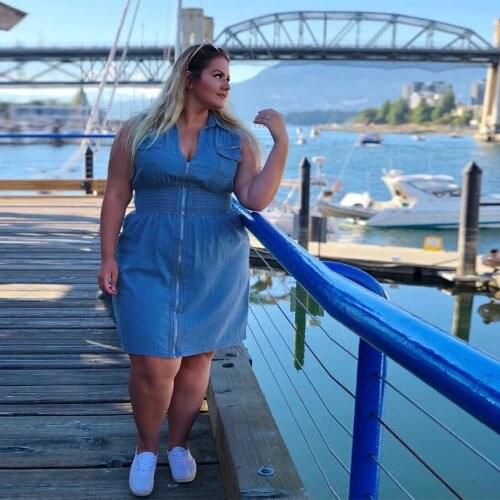 Hot Plus Size Cowboy Large Size Womens Computer Cable Lock Factory Direct Sales Hot Sale Summer European and American Dress