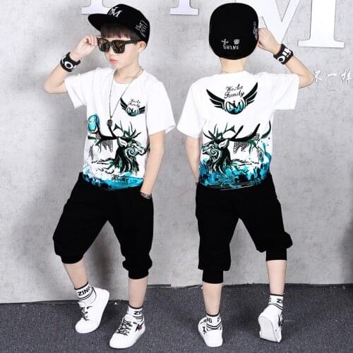 Boys Summer Clothing Set Kids Short Sleeve T Shirt+Pants 2Pcs Sports Suits Clothes Fashion Children Baby Boy Costume 3-12 Years