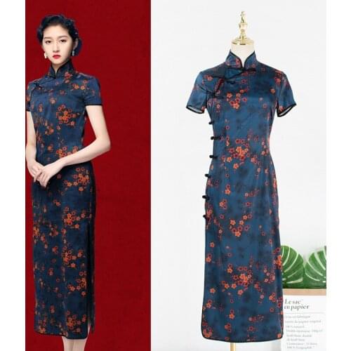 KPOP IU Seo Yea Ji Evening party retro elegant Short-sleeved high slit Floral dress women temperament ladies style loose dresses