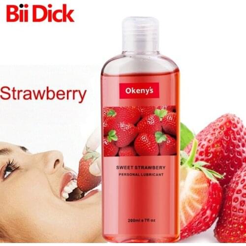 Okenys Lubricant for Sex 200ML Anal Lubrication Adult Sex Strawberry Gay Massage Oil Lubricant for Anal Oral Vagina Massage Gel