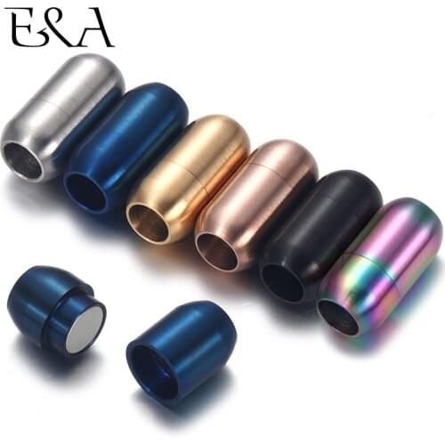 2/4Pcs Stainless Steel 3mm-8mm Magnetic Clasps Leather Cord Bracelet Magnet Lace Buckle Necklace DIY Jewelry Making Accessories