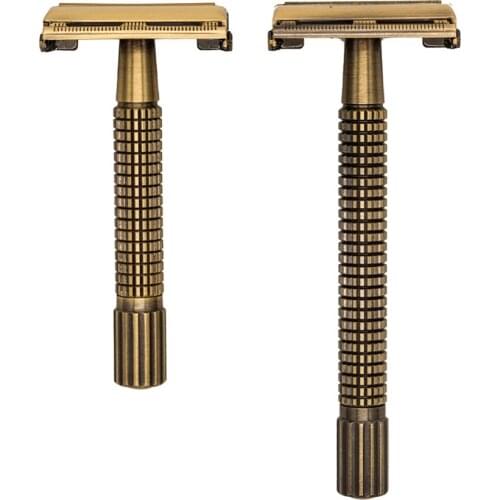 WEISHI Men Classic Double Edge Butterfly Shaving Safety Razor Shave Beard Knife Weishi Long Handle Adjustable Shaver+5 blades