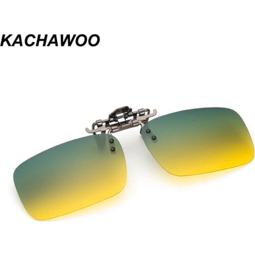 Kachawoo polarized clip on sunglasses men driving unisex day&night vision driving prescription glasses clip on women