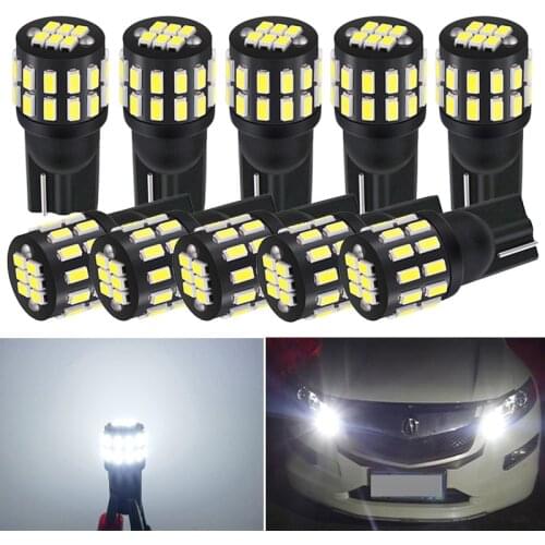 A Pack T10 Led Car Interior Bulb Canbus Error Free White 3014 30SMD LED 12V Car Side Wedge Light Parking Lamp Bulb Car Styling