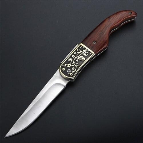 7.8'' Knives 7CR17MOV Folding Blade Knife Machete Knife Wallpaper Knife Rosewood Handle Faca Pocket Electrician Utility Knife