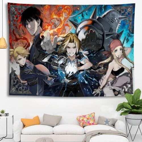 Custom Fullmetal Alchemist Tapestry wall hanging tapestry home decoration rectangle bedroom wall art tapestry 140X250cm