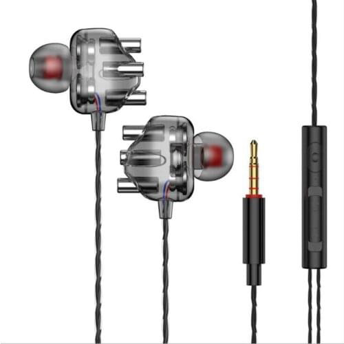 1.2M Dual Dynamic Driver Wired In-Ear Earphone Headset Noise Isolating Stereo Built-In Mic