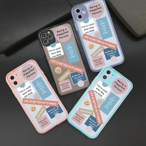 Cute Label Words Silicone Soft Phone Case for iPhone 11 Pro X XR XS Max 8 7 6 6S Plus SE2 Letter Shockproof bumper Back Cover