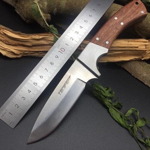 TONIFE HKT4002 NorthStar Fixed Blade Knife 3Cr13 Blade Wood Handle Outdoor Hunting Camping Survival Bushcraft Woodworking Tools