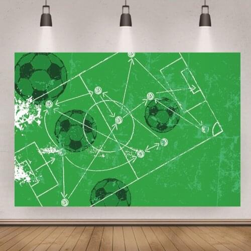 Green Soccer Football Field Layout Baby Shower Birthday Party Photo Backdrops Photography Backgrounds Studio Photocall Banner