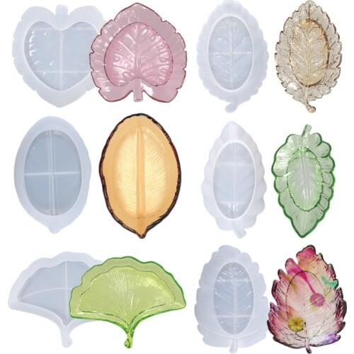 Leaf Shaped Silicone Casting Resin Molds For DIY Crystal Epoxy Jewelry Storage Tray Uv Epoxy Moulds Tools Handmade Craft Making