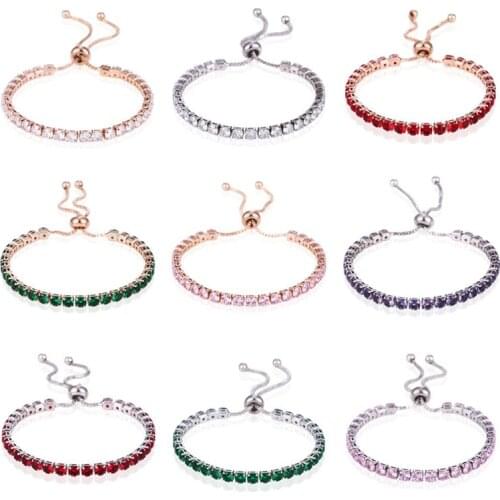 HOCOLE 2019 Trendy Crystal Bracelets For Women Wedding Fashion Jewelry Adjustable Charm Rhinestone Chain Warp Bracelet & Bangles