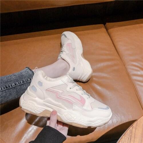 Platform Sneakers Women Shoes Fashion Sneskers Shoes Chunky Women Sneakers Ladies Brand Trainer Lace Up Spring New Female Flat