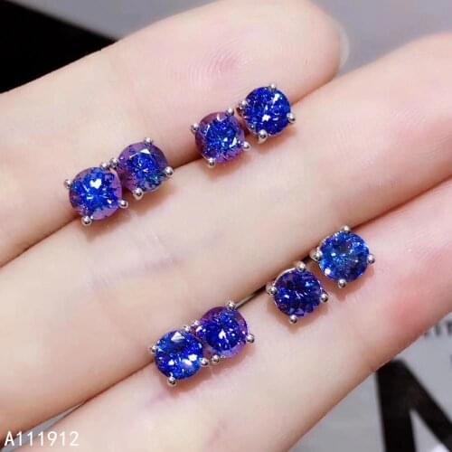 KJJEAXCMY fine jewelry natural Tanzanite 925 sterling silver women earrings new Ear Studs support test classic