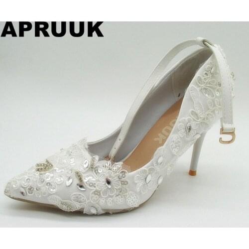 9CM thin high heels wedding shoes women silver crystal rhinestones bride shoes super high heeled buckles straps wedding shoe