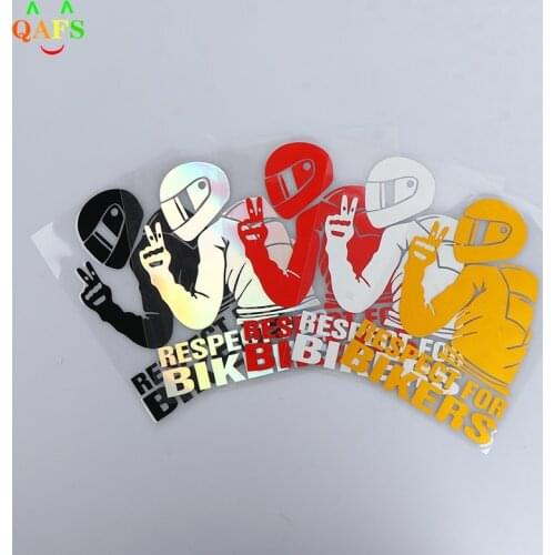 1pc/2pcs Respect Biker Sticker For On Car Motorcycle Vinyl 3D Stickers Motorcycle Vinyl 3D Stickers And Decals 15x11CM