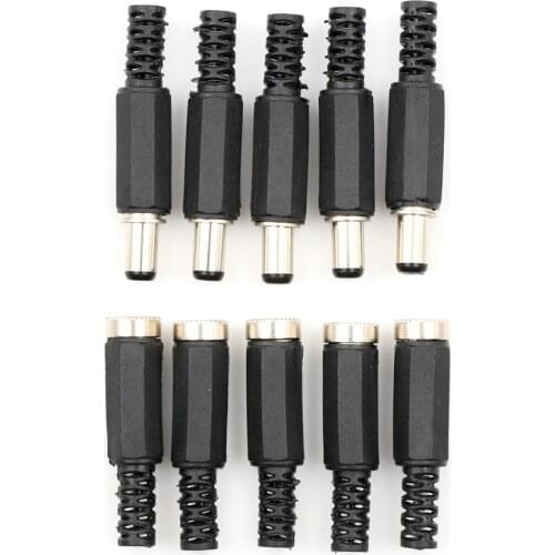 11 Styles DC Power Connectors Pin 2.1x5.5mm Female Plug Jack + Male Plug Jack Socket Adapter PCB Mount DIY Adapter Connectors