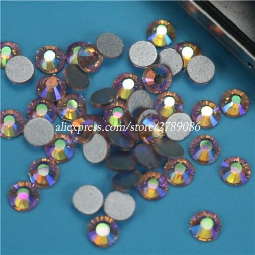 1440pcs/lot Light Peach AB FlatBack Non HotFix Strass Nail art Rhinestone 3D Glass Round Crystal Stones For DIY Nails Decoration