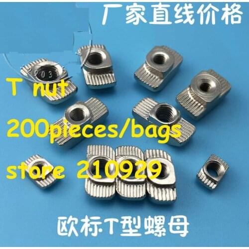 200pcs/pack M4 M5 M6 M8 T nut apply 4040 aluminium Profile Fastener connector