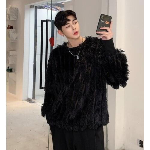 2021 New Fashion Hair Tassels Loose Casual Long Sleeve Pullovers T Shirt Male Women Vintage Fashion Streetwear Lovers Tshirt Tee