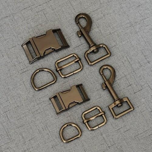 50 Sets 15mm/20mm/25mm Strong Metal Lobster Clasp D Ring Adjuster Belt Straps Release Buckle For Paracord Dog Collar Leash DIY
