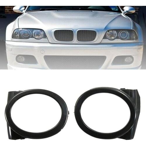 51112695255 51112695256 Black Fog Light Lamp Cover Trim Ring Fit for -BMW E46 M3 2001 - 2006