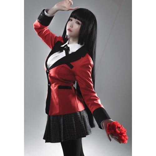 Anime Kakegurui Yumeko Jabami Cosplay Costumes Japanese School Girls Uniform Full Set Jacket+Shirt+Skirt+Stockings+Tie