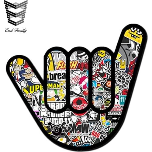 EARLFAMILY 13cm x 10cm Car Styling Sticker Bomb Hand Sticker Bike Helmet Quad Skate Car Laptop Decal Waterproof Car Sticker