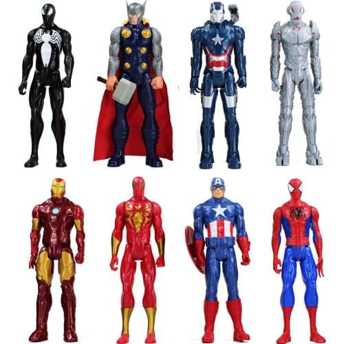 30cm Thor Spiderman Iron Spider Man Captain American Venom War Machine Action Figure Toy Heroe Model Dolls