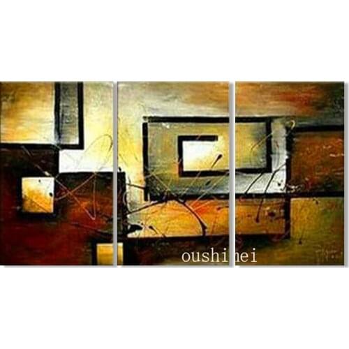 Hot Sale 3pcs/set Handmade Retro Abstract Canvas Oil Painting Home Decor Wall Pictures For Living Room Decor Group Paintings