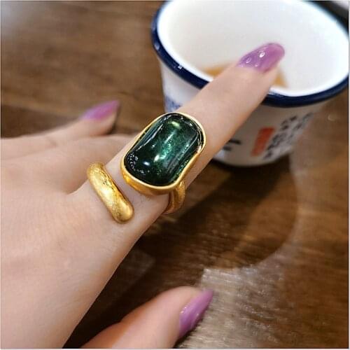 Timeless Wonder Retro Geo Stone Stackable Rings Women Jewelry Punk Gothic Boho Ins Designer Top Trendy Hip Hop Party Rare 6565