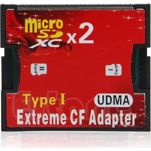 1/ 2 Port Slot SDHC TF to CF Type I Flash Compact Card Reader Adapter P82A