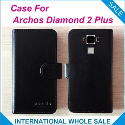 Hot!! 2016 Archos Diamond 2 Plus Case, 6 Colors High Quality Leather Exclusive Cover For Archos Diamond 2 Plus tracking number