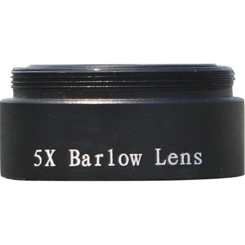 Barlow Lens 5X for Any M28X0.6 Thread 1.25inch Telescope Eyepiece Astronomy Diagonal Extender Tube or Camera Adapter