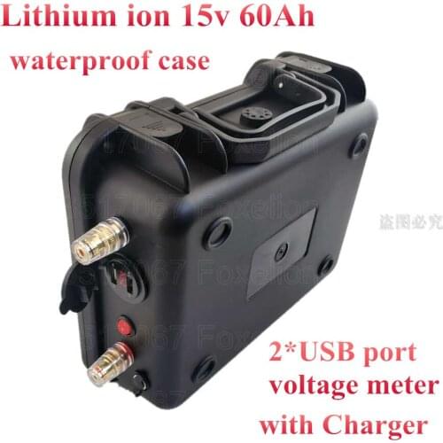 Lithium 15v 60ah lithium battery pack 14.8v 4s li-ion 16v 60ah 50ah for Portable external camera flash Solar Power suitcase USB